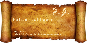 Holman Julianna névjegykártya